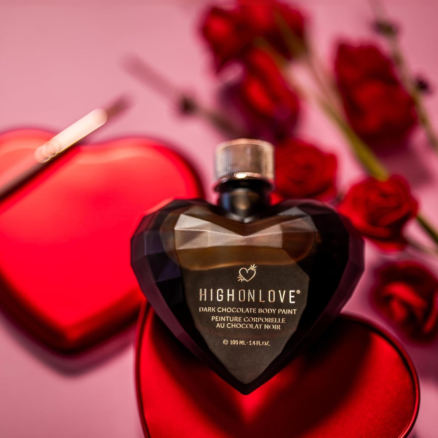 Dark Chocolate Body Paint – Edible Chocolate in a Heart-Shaped Glass Vial - NEW! HighOnLove www.valgina.com 