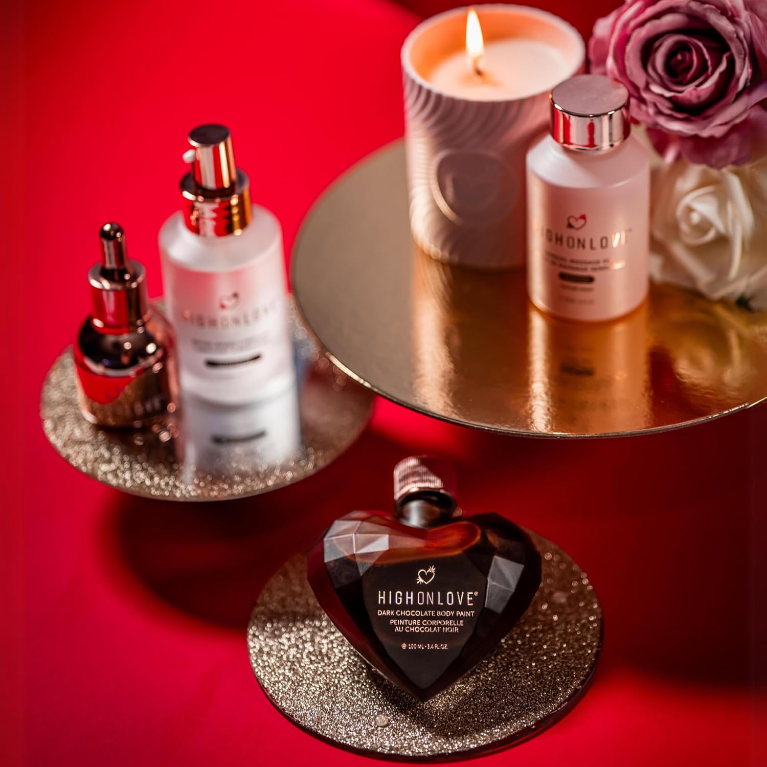 Dark Chocolate Body Paint – Edible Chocolate in a Heart-Shaped Glass Vial - NEW! HighOnLove www.valgina.com 