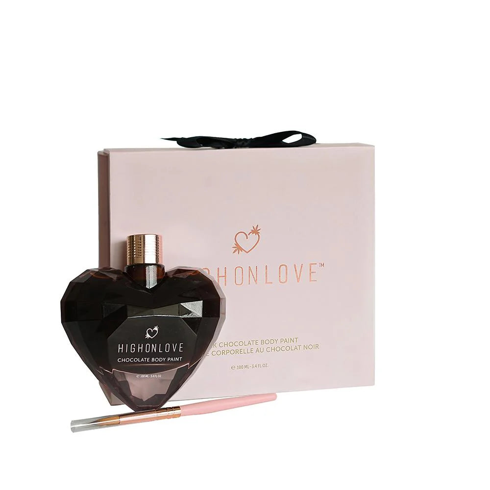 Dark Chocolate Body Paint – Edible Chocolate in a Heart-Shaped Glass Vial - NEW!