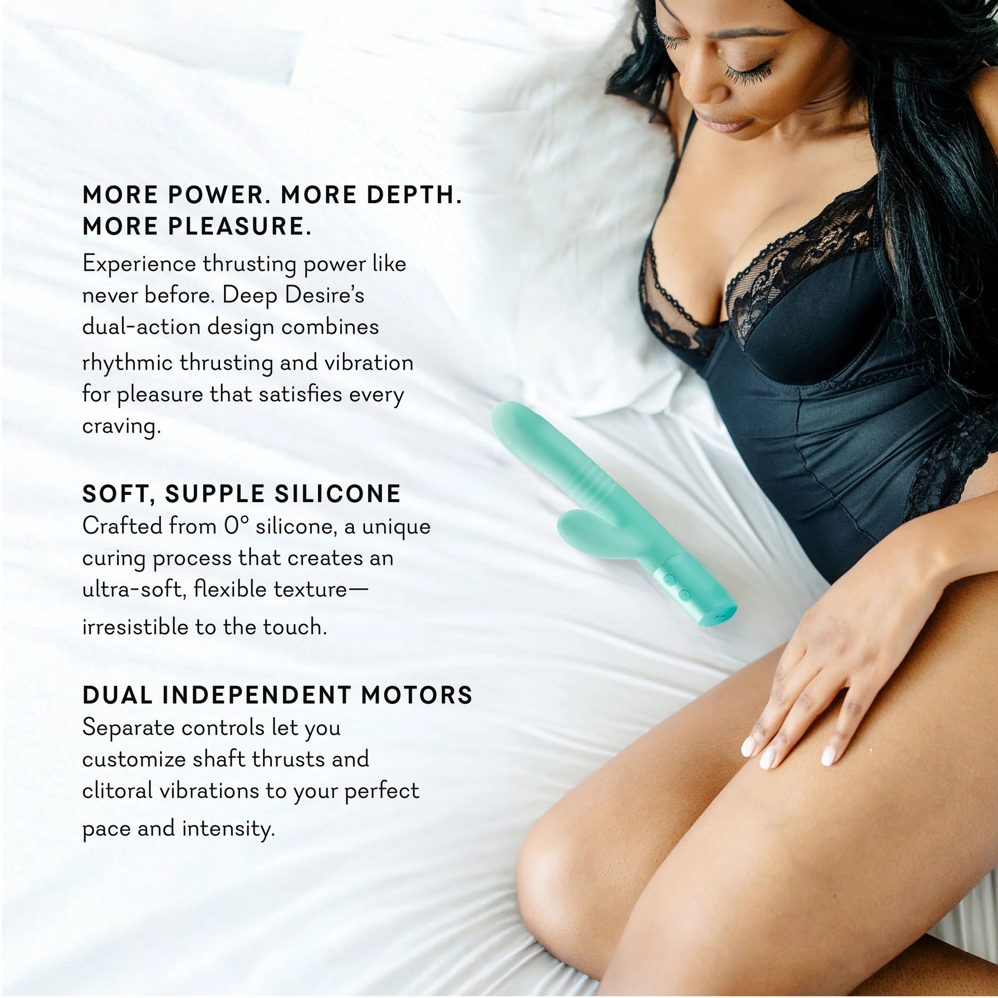 Deep Desire - Real Feel Thrusting Dual Rabbit - Teal or Rose Gold - 16 LEFT! - VALGINA.com