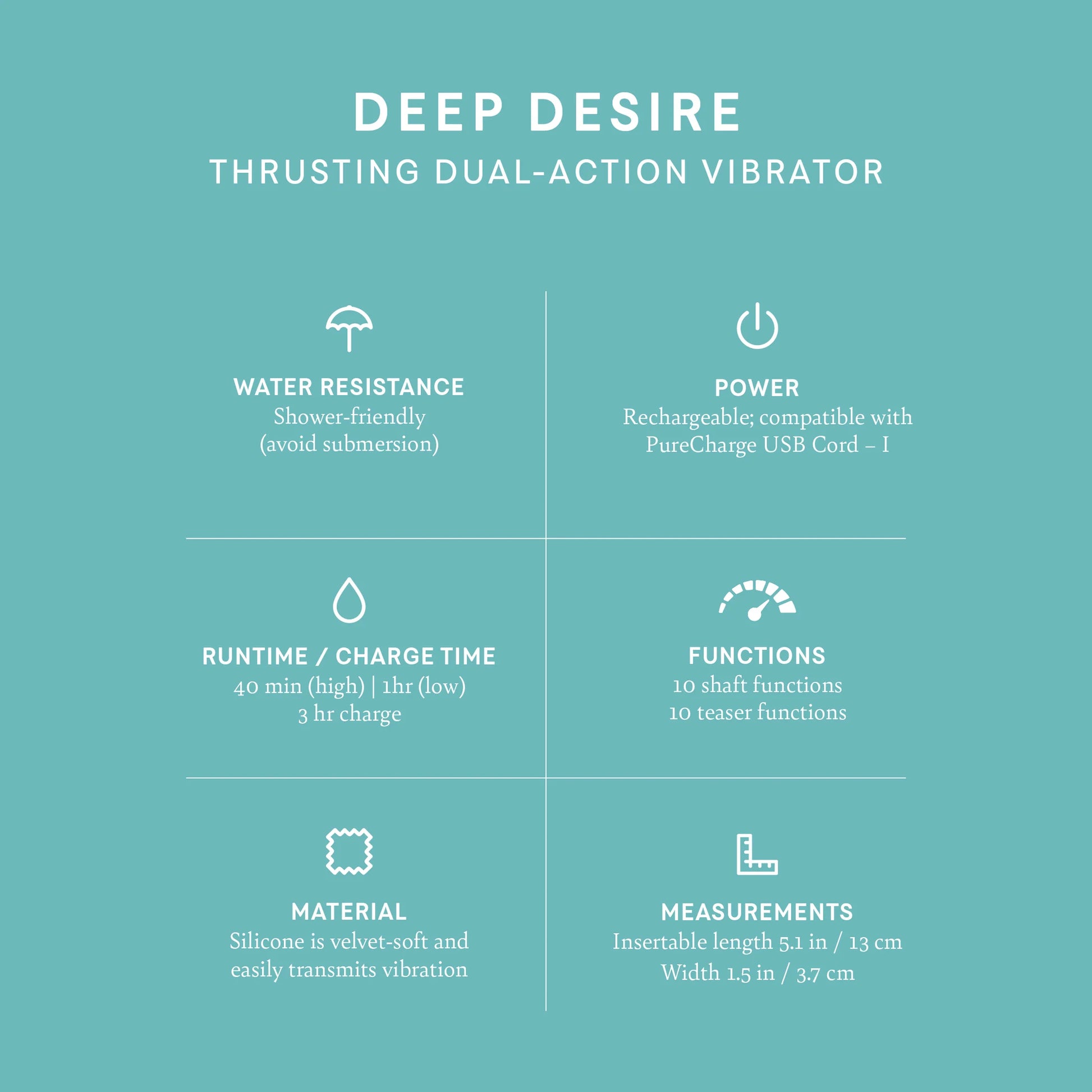 Deep Desire - Real Feel Thrusting Dual Rabbit - Teal or Rose Gold - 16 LEFT! - VALGINA.com