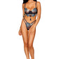 Dusky Rose - Embroidered Bralette Lingerie Set - Black & Blue - VALGINA.com