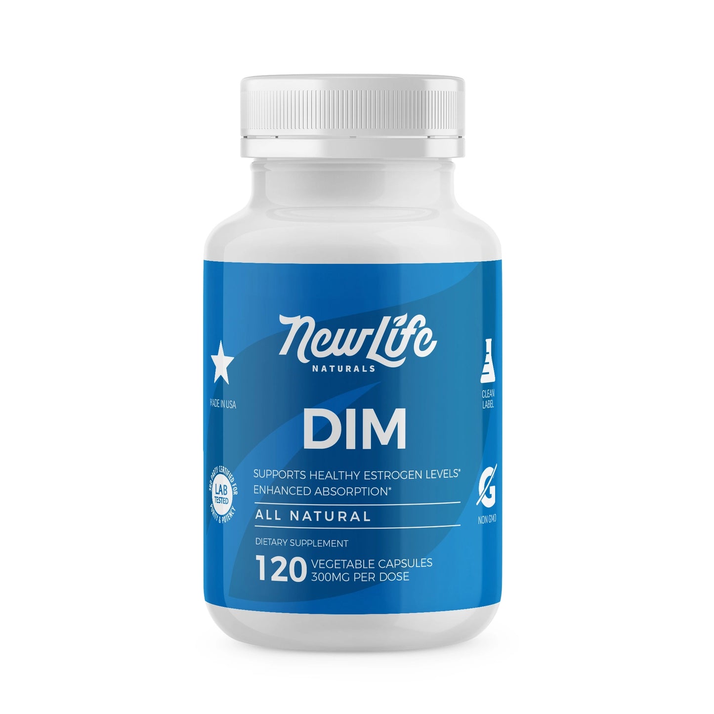 DIM Hormonal Balance Support 300 mg with BioPerine supplement bottle from VALGINA.com