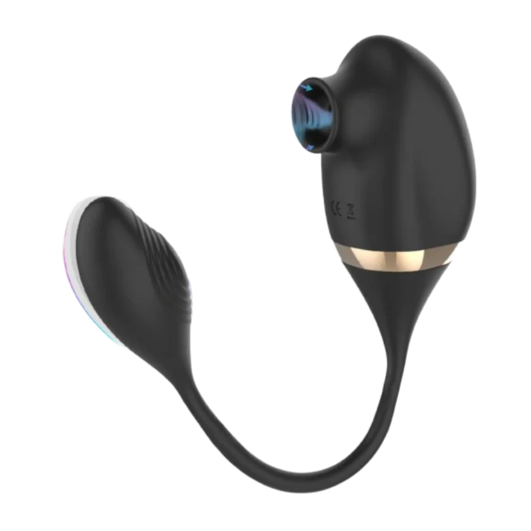 Eclipse duo suction air technology vibrator with bullet two in one sex toy for women clitoral black with sucker www.VALGINA.com 