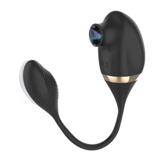 Eclipse duo suction air technology vibrator with bullet two in one sex toy for women clitoral black with sucker www.VALGINA.com 