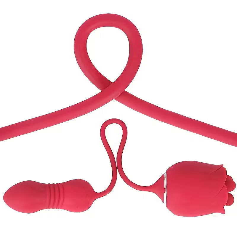 Erotic Eden Rose with Thruster Bullet - NEW! two toys in one for women couples anal vaginal clitoral gspot kegel ball bullet www.VALGINA.com 
