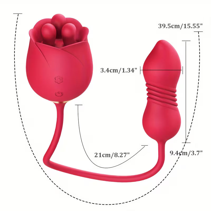 Erotic Eden Rose with Thruster Bullet - NEW! two toys in one for women couples anal vaginal clitoral gspot kegel ball bullet www.VALGINA.com 