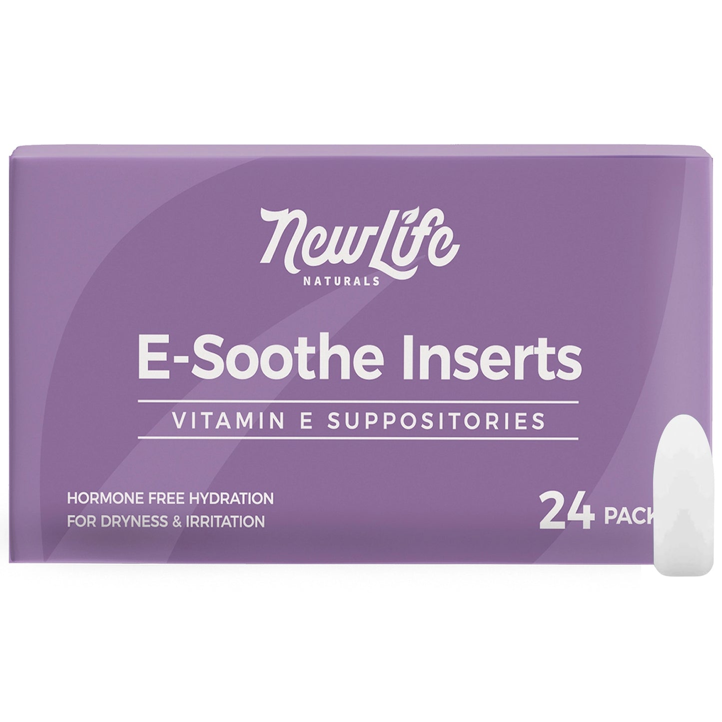 eSoothe vitamin E suppositories 24 pack hormone free moisture support from VALGINA.com