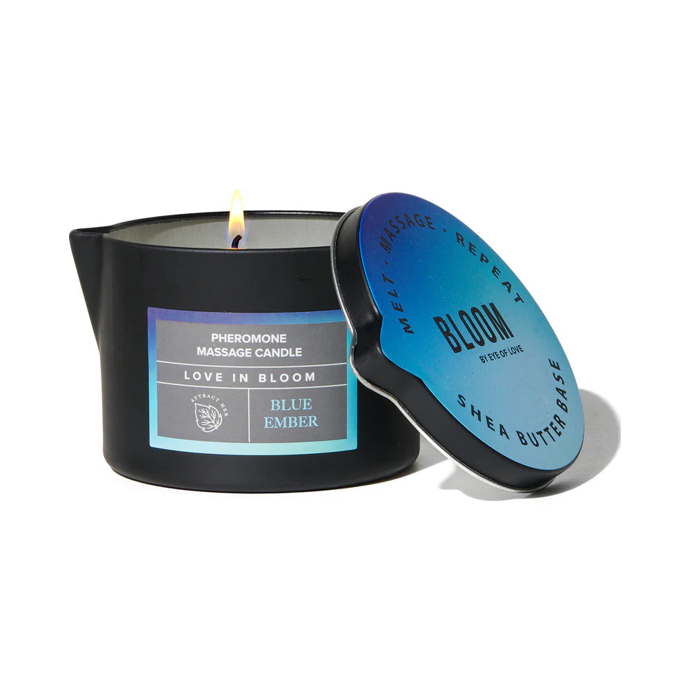 Eye of Love Bloom Pheromone Massage Candle Blue Ember 5 oz second view