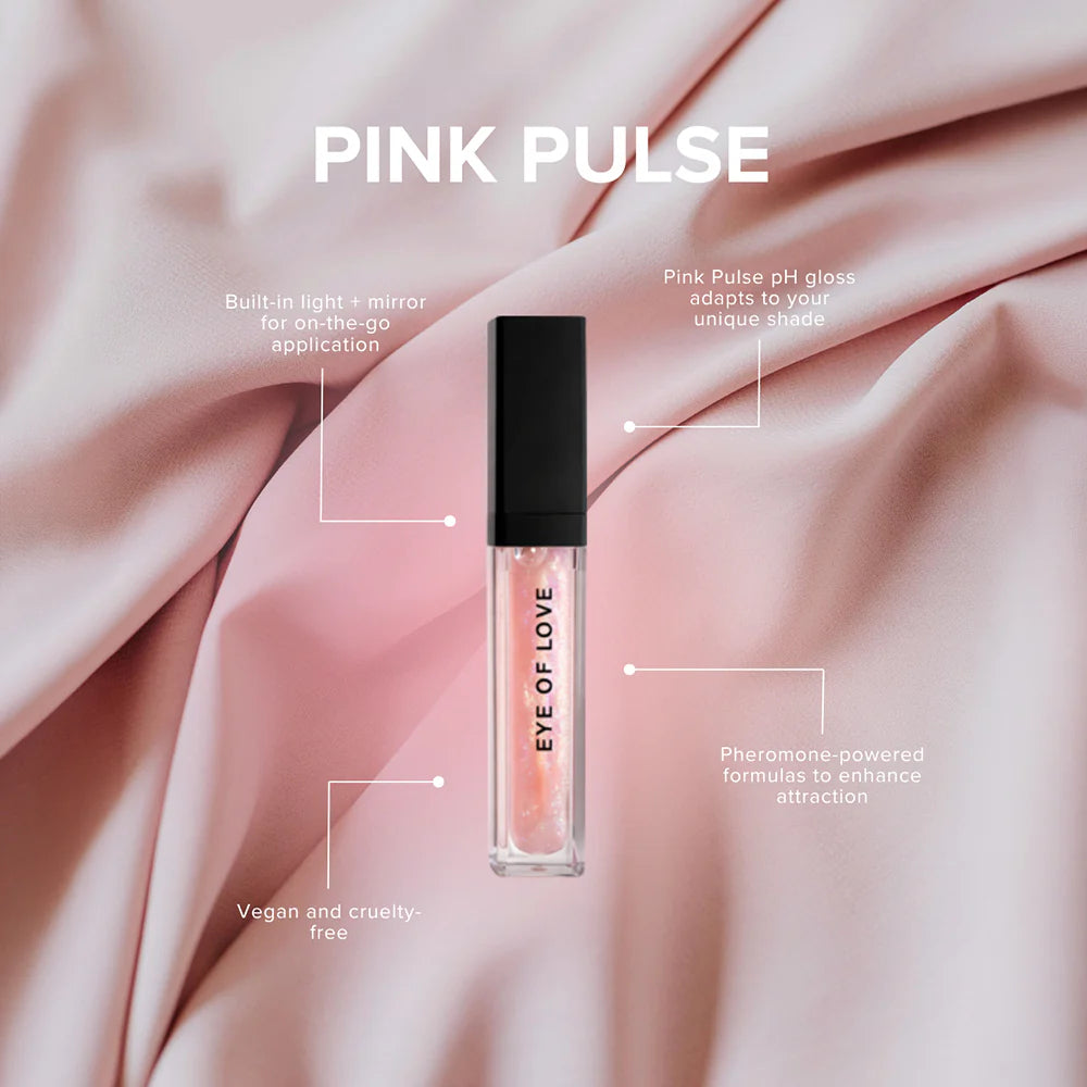 Pheromone Plumping Lip Gloss - Light Up & Mirror - Crimson Kiss or Pink Pulse