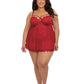 Mi Amor Push-Up Babydoll Lingerie - Red - VALGINA.com