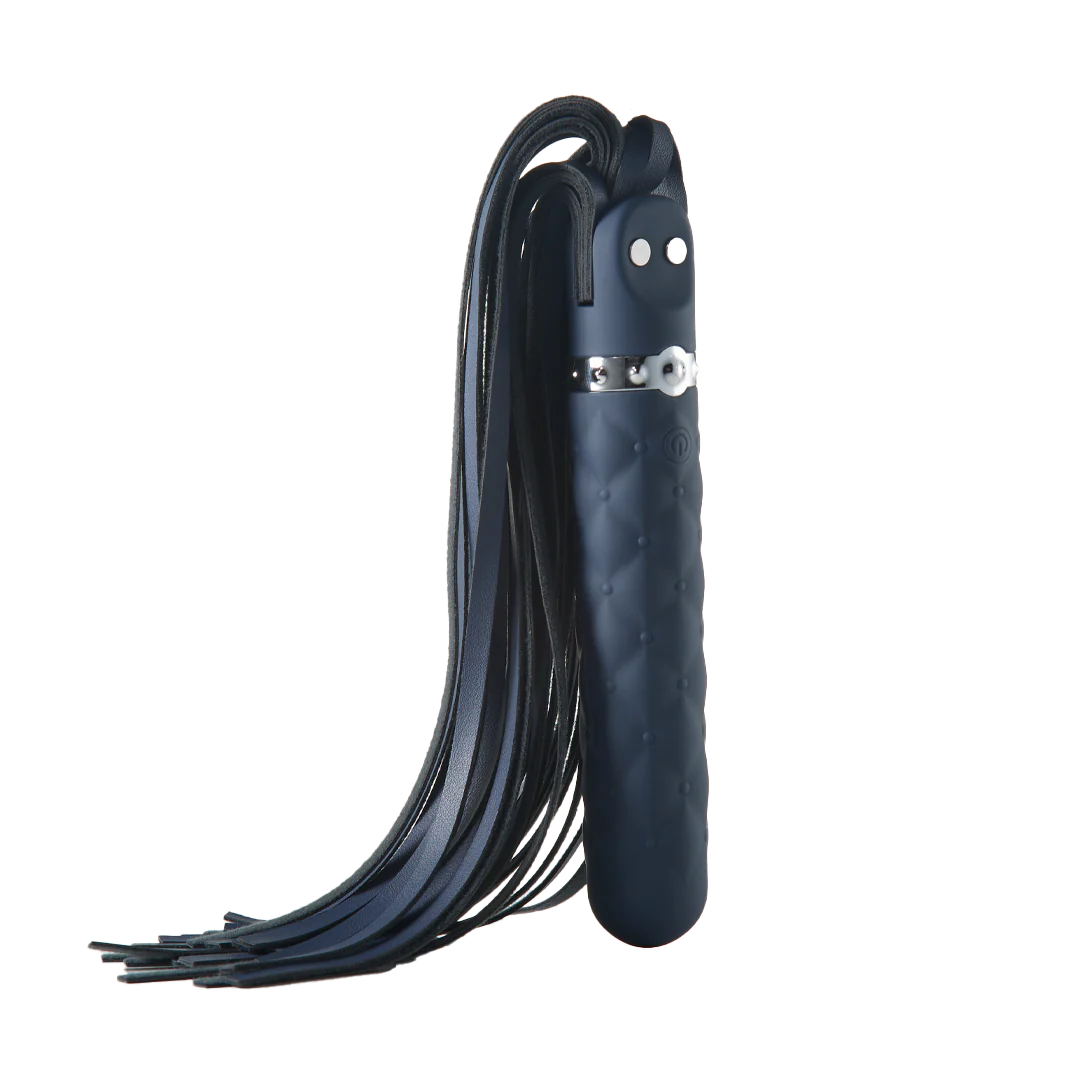 Hits The Spot Flogger Vibrator in stock Pure Romance 50 shades vegan leather spanking www.VALGINA.com 