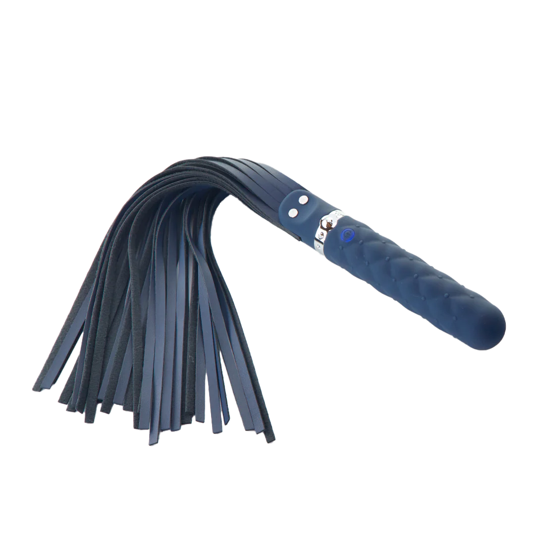 Hits The Spot Flogger Vibrator in stock Pure Romance 50 shades vegan leather spanking www.VALGINA.com 