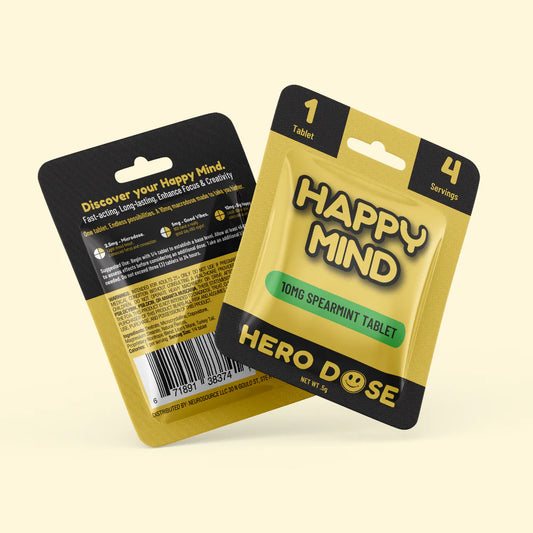 Happy Mind - 10mg Synaptic Surge - Hero Dose - 1ct Spearmint or Blue Razz - VALGINA.com