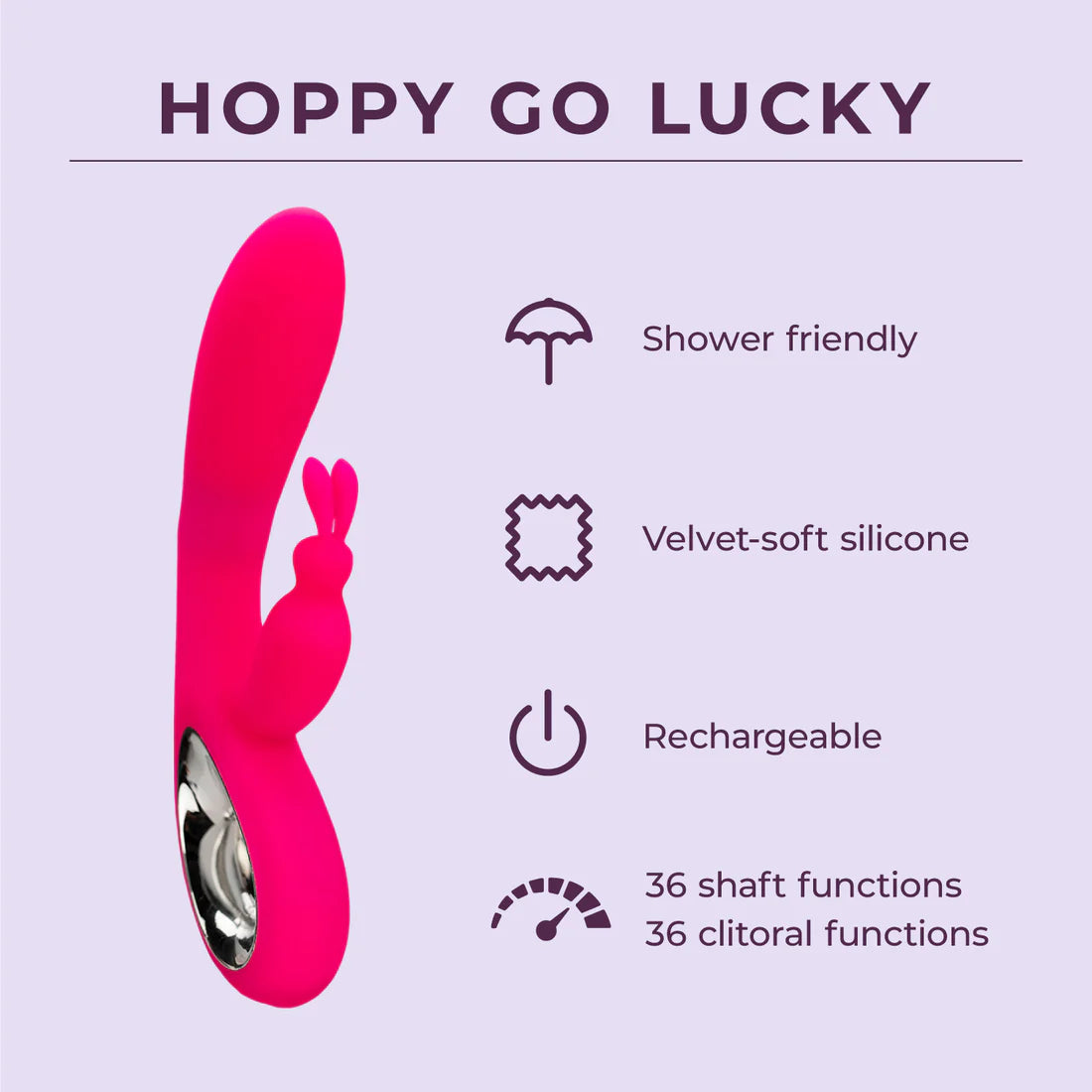 Hoppy Go Lucky - Rabbit Vibrator - 12 LEFT! - IN STOCK - Pure Romance