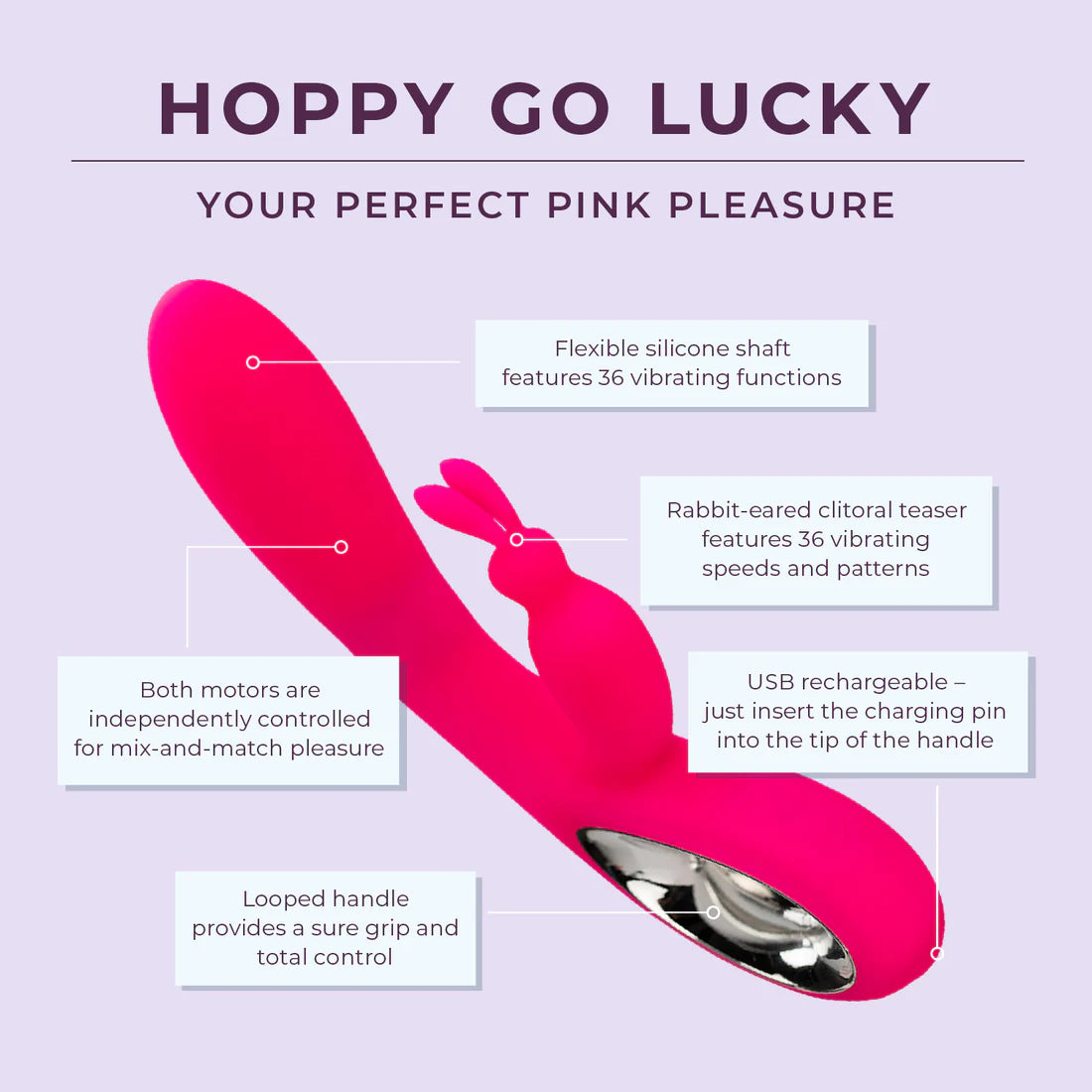 Hoppy Go Lucky - Rabbit Vibrator - 12 LEFT! - IN STOCK - Pure Romance