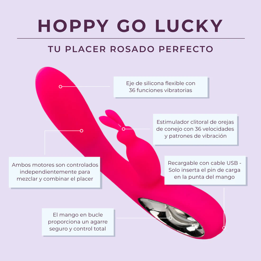 Hoppy Go Lucky - Rabbit Vibrator - 12 LEFT! - IN STOCK - Pure Romance