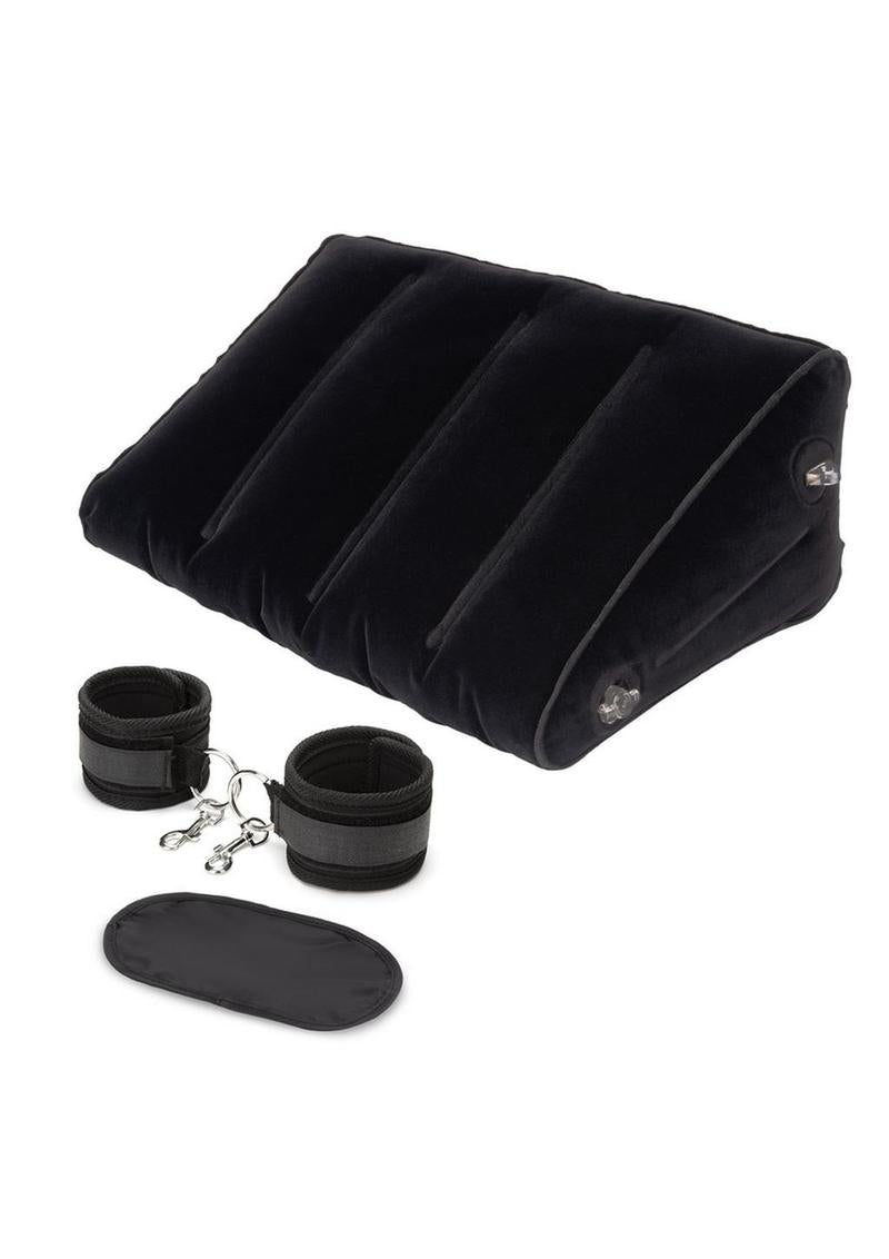Inflatable Position Wedge with Detachable Cuffs Lux Fetish - Black