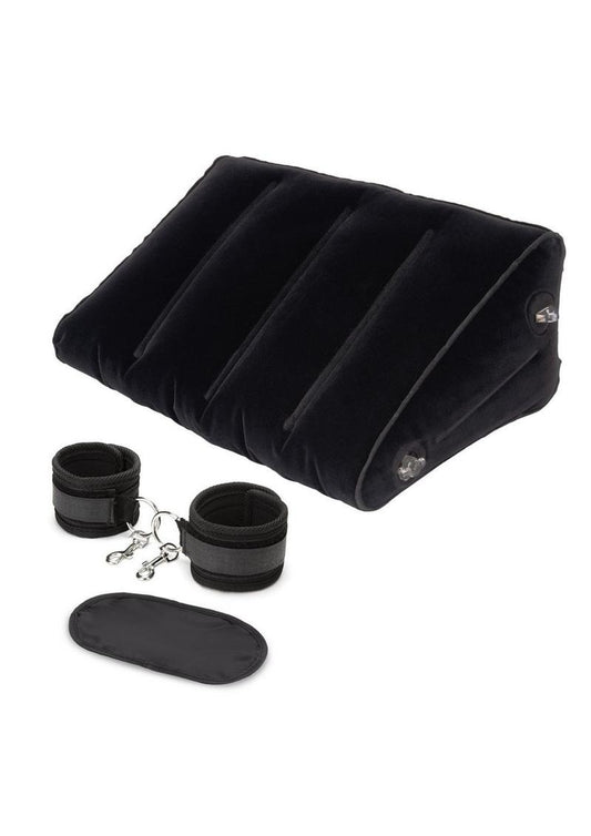 Inflatable Position Wedge with Detachable Cuffs Lux Fetish - Black