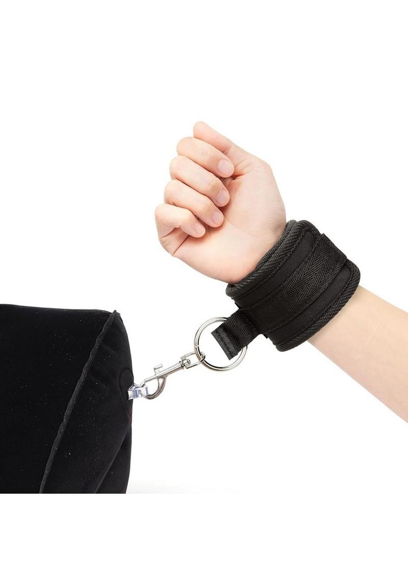 Inflatable Position Wedge with Detachable Cuffs Lux Fetish - Black