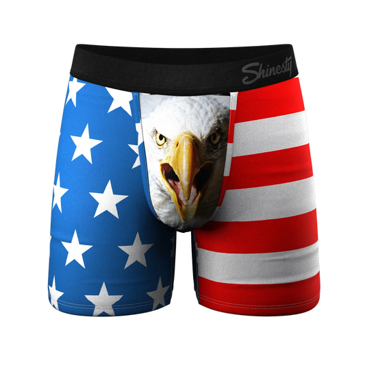American Eagle men's USA flag boxer and swim trunk - ValGina.com