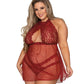 Halter Babydoll with Strappy G-String Lingerie - Black - 2 LEFT! - VALGINA.com