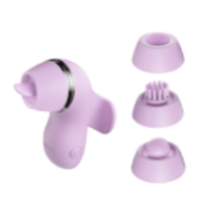 Pod of Pleasure pod with four interchangeable heads to make 4 toys in one - tiny discreet and the most popular viral toy right now  - Lavender Purple - NEW! - VALGINA.com