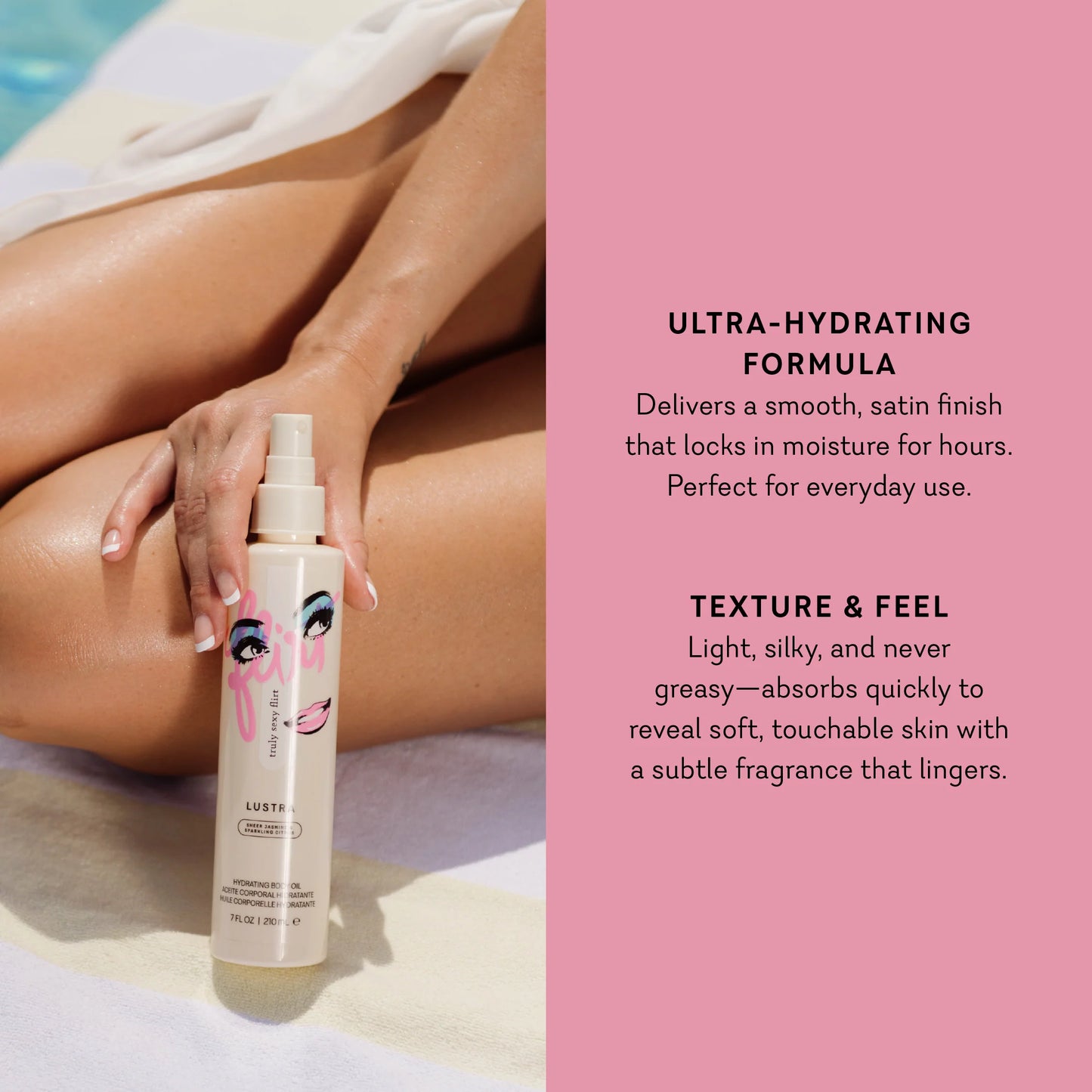 Body Dew Lustra - Hydrating Oil with Pheromones - Truly Sexy Flirt - Pure Romance