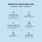 Product specifications for a magnetic panty vibrator on a light blue background. Magnetic Panty Vibrator  get nauti remote destination pure romance www.VALGINA.com 