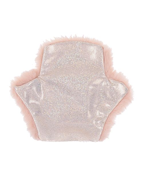 Massage mitten for sensory play Peaches ’n CreaMe Spiked Sensory Glove – Rose Gold Faux Fur Massage Mitt www.VALGINA.com 