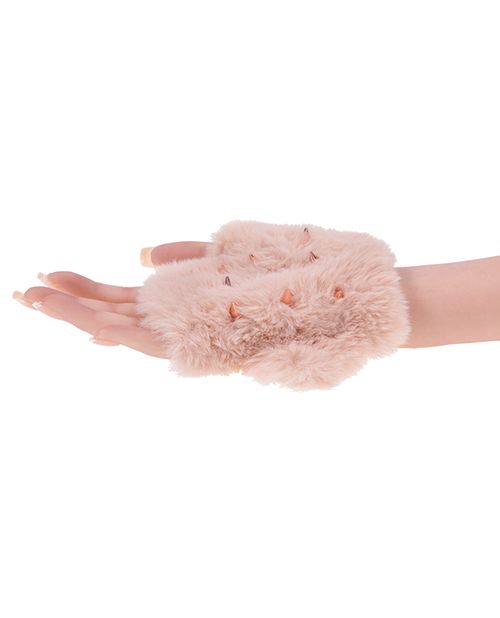 Massage mitten for sensory play Peaches ’n CreaMe Spiked Sensory Glove – Rose Gold Faux Fur Massage Mitt www.VALGINA.com 