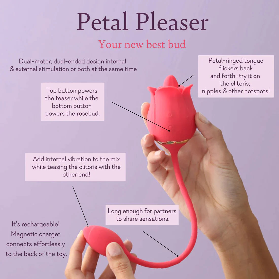 Petal Pleaser Rose - Tongue with Bullet VALGINA.com Petal Pleaser Rose - Tongue with Bullet VALGINA.com