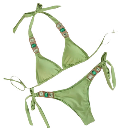 Peacockini crystal rhinestone accent bikini S/M - VALGINA.com