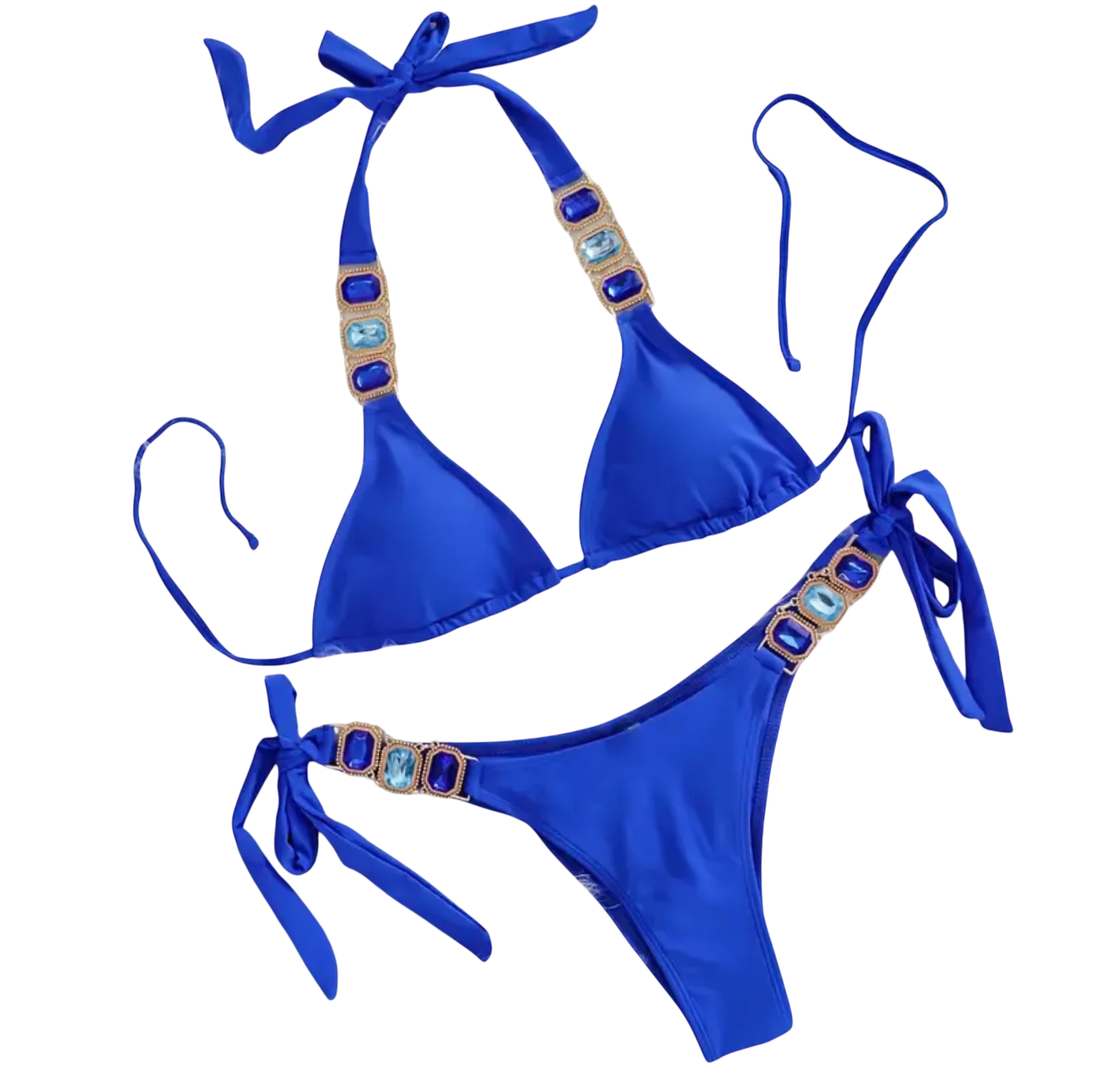 Peacockini - 5 Colors - Metal Crystal Rhinestone Diamond Accent Bikini S/M - 5 LEFT