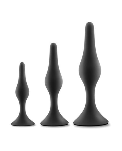 itsy bitsy Platinum Silicone Beginner Plugs Set - Trainer Kit - Black butt plug collection black or pink www.VALGINA.com 