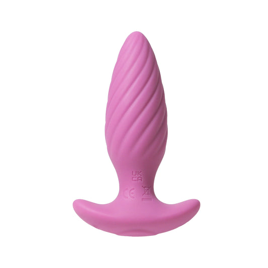 Plot Twist by Pure Romance medium vibrating butt plug pink rechargeable www.VALGINA.com 