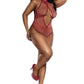 Rhinestone Halter Teddy Maroon red diamonds crystal gems www.VALGINA.com 