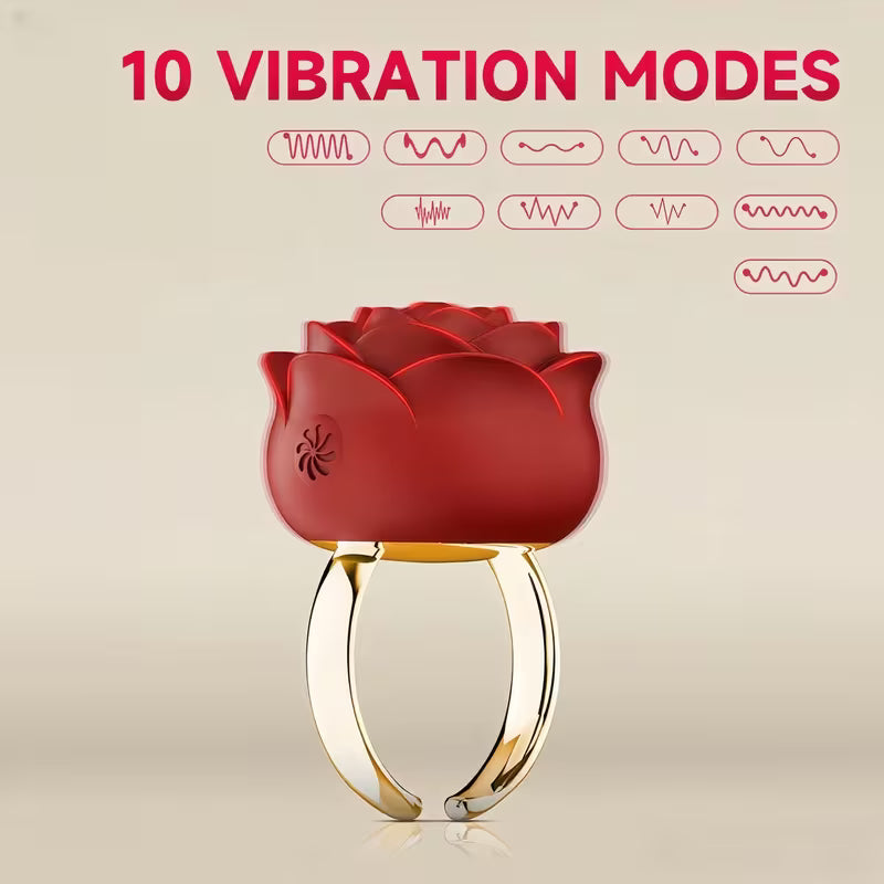 Rose Finger Ring Vibrator for women couples www.VALGINA.com