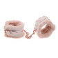 Rose Gold Faux Fur Cuffs Sex & Mischief Peaches 'n CreaMe Fur Handcuffs www.VALGINA.com 
