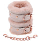 Rose Gold Faux Fur Cuffs Sex & Mischief Peaches 'n CreaMe Fur Handcuffs www.VALGINA.com 
