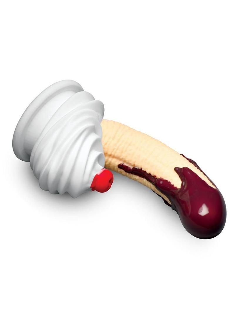 Simply Sweet Chocolate Dipped Banana Split Premium Silicone Dildo 7.4in