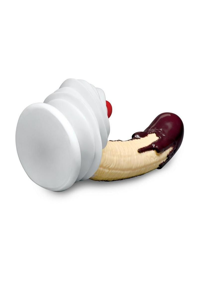 Simply Sweet Chocolate Dipped Banana Split Premium Silicone Dildo 7.4in