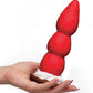 Simply Sweet Strawberry Sweet Cream Premium Silicone Dildo 7.8in - Red/ White