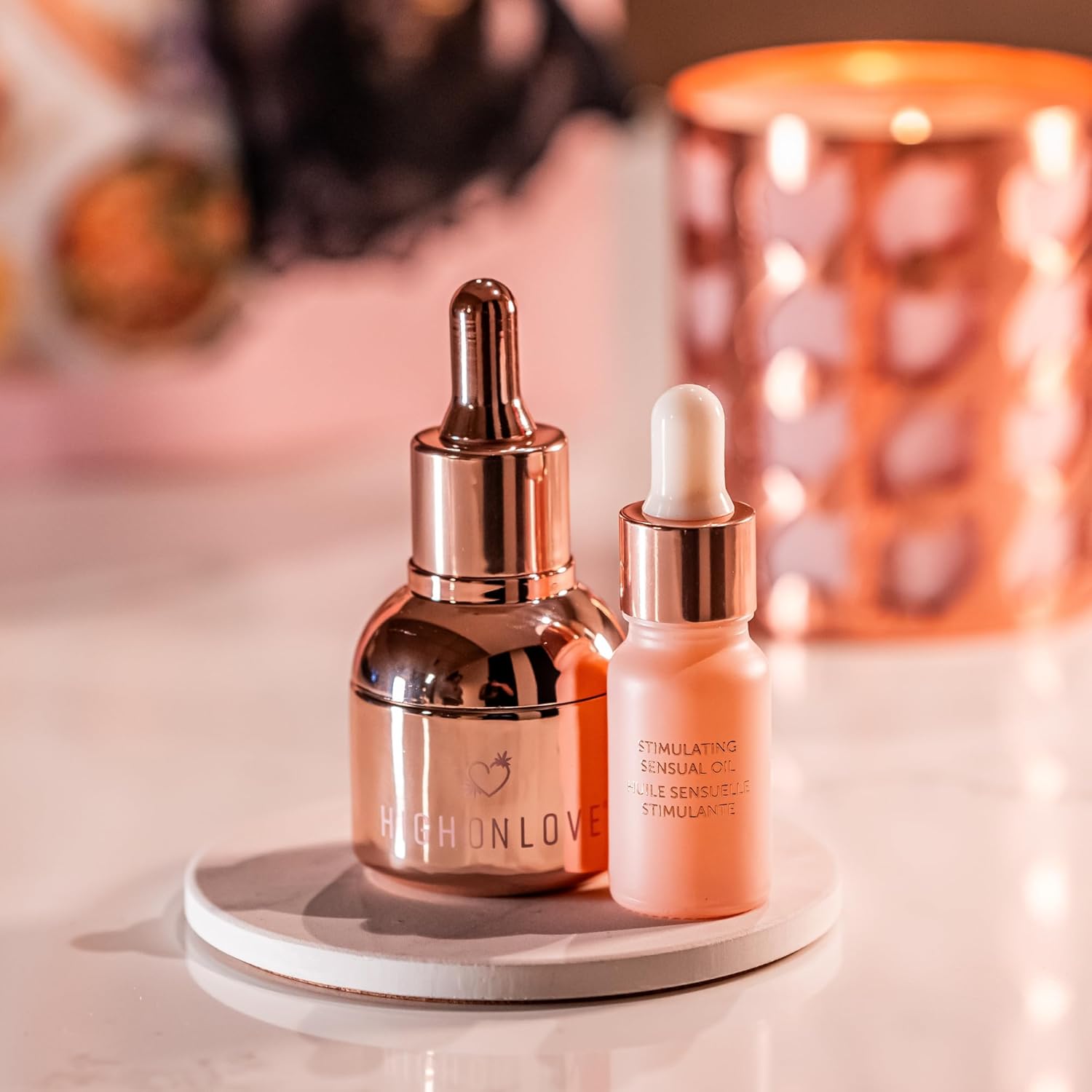 Stimulating Sensual Oil - HighOnLove® – Hemp-Infused Arousal Oil for Women - NEW! regular full size or mini www.VALGINA.com 