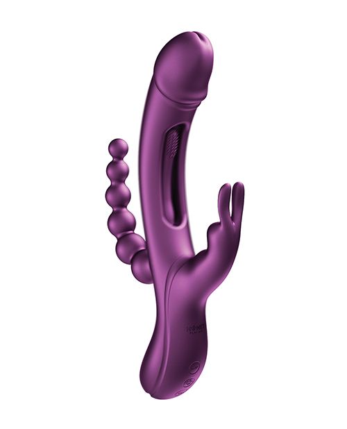 TRILUX kinky finger rabbit with anal beads 4-in-1 stimulation- G-spot, vaginal, clitoris, anal beads, and all-over vibration for the ultimate blended orgasm www.VALGINA.com 