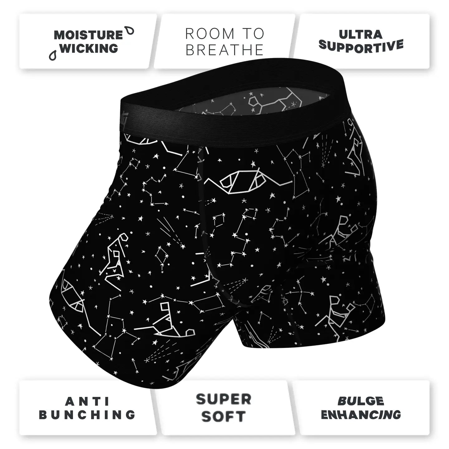 The Big Bang | Glow in the Dark Constellation Ball Hammock® Pouch Underwear with Fly Shinesty Mens Boxer Breif www.VALGINA.com.