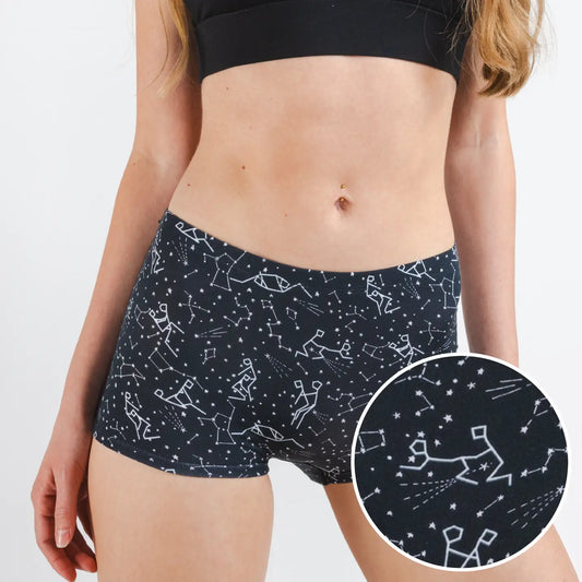 The Big Bang | Glow in the Dark Constellation Modal Boyshort Underwear Womens matching set www.VALGINA.com 