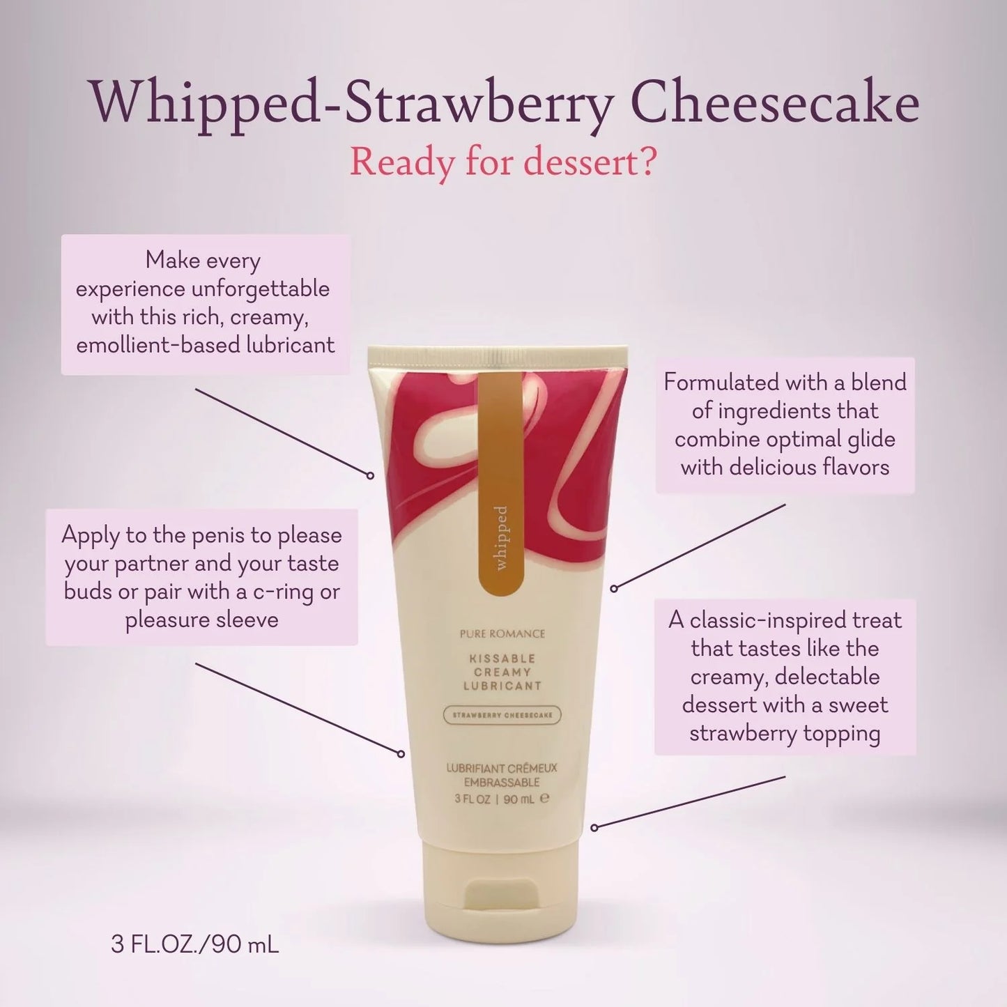 Whipped Lubricant - Strawberry Cheesecake - IN STOCK - 49 LEFT! - Pure Romance