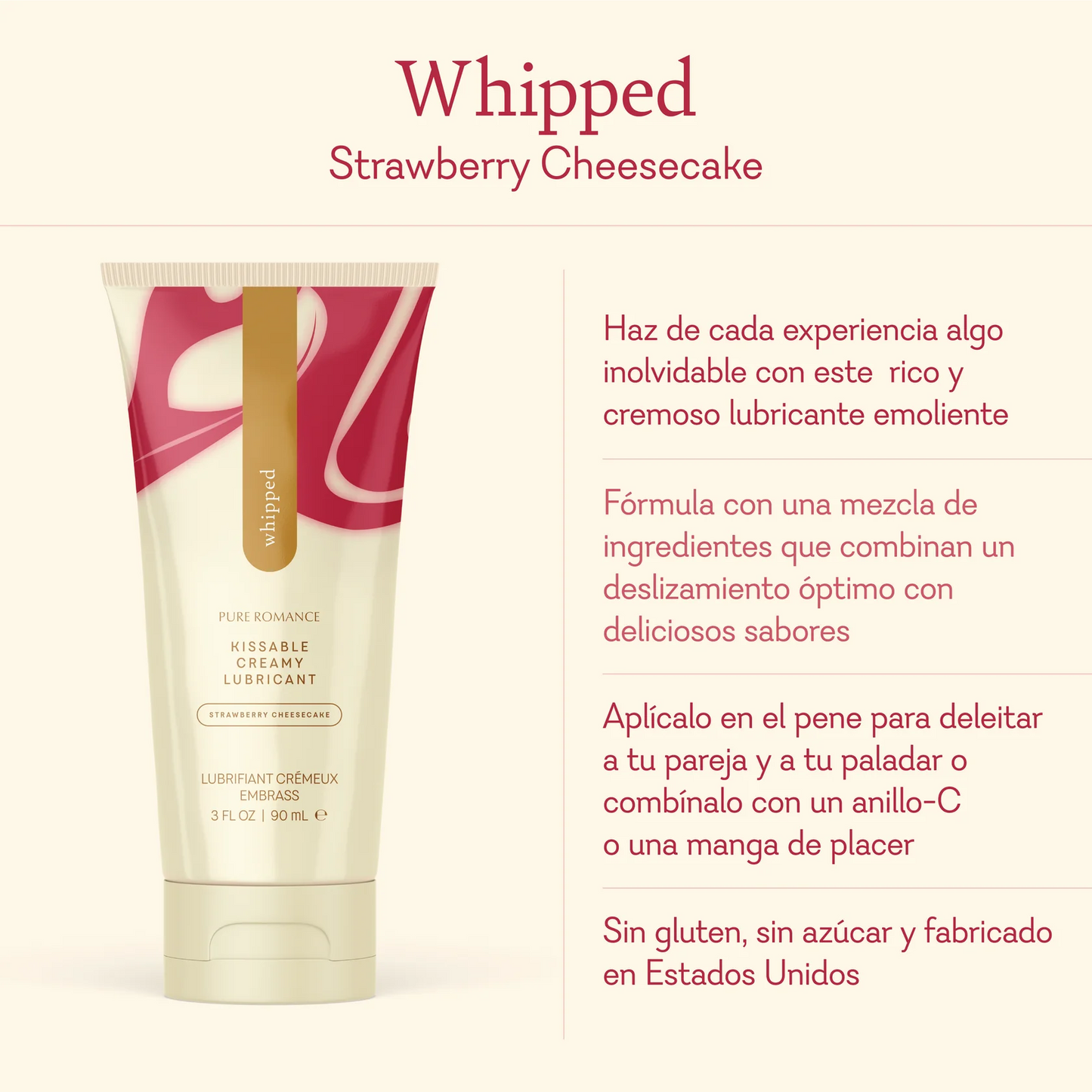 Whipped Lubricant - Strawberry Cheesecake - IN STOCK - 49 LEFT! - Pure Romance