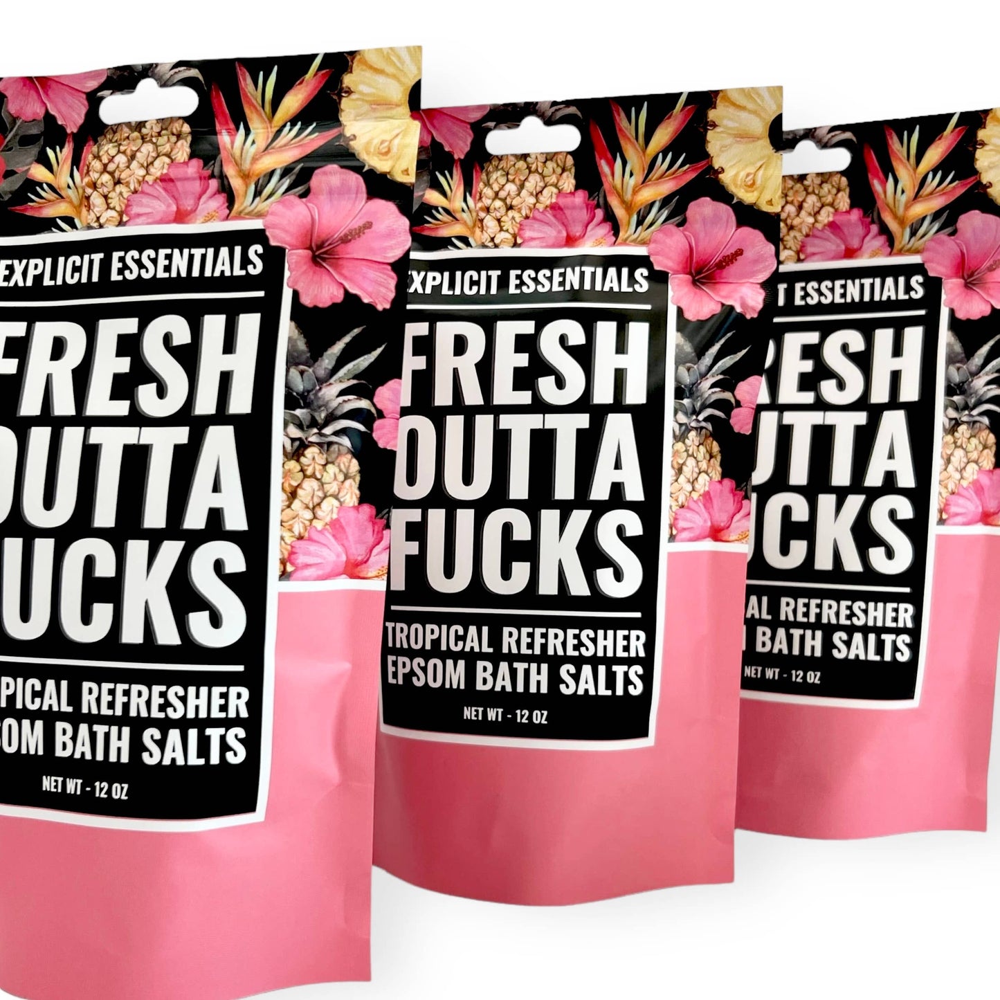 Sweary Bath Salts for Stress Relief – Premium Epsom Salt Soaks (12oz Bag) - Funny - 4 Different Scents